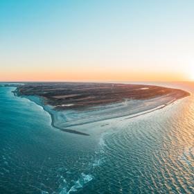 Drone photo of Grenen in Skagen, North Jutland